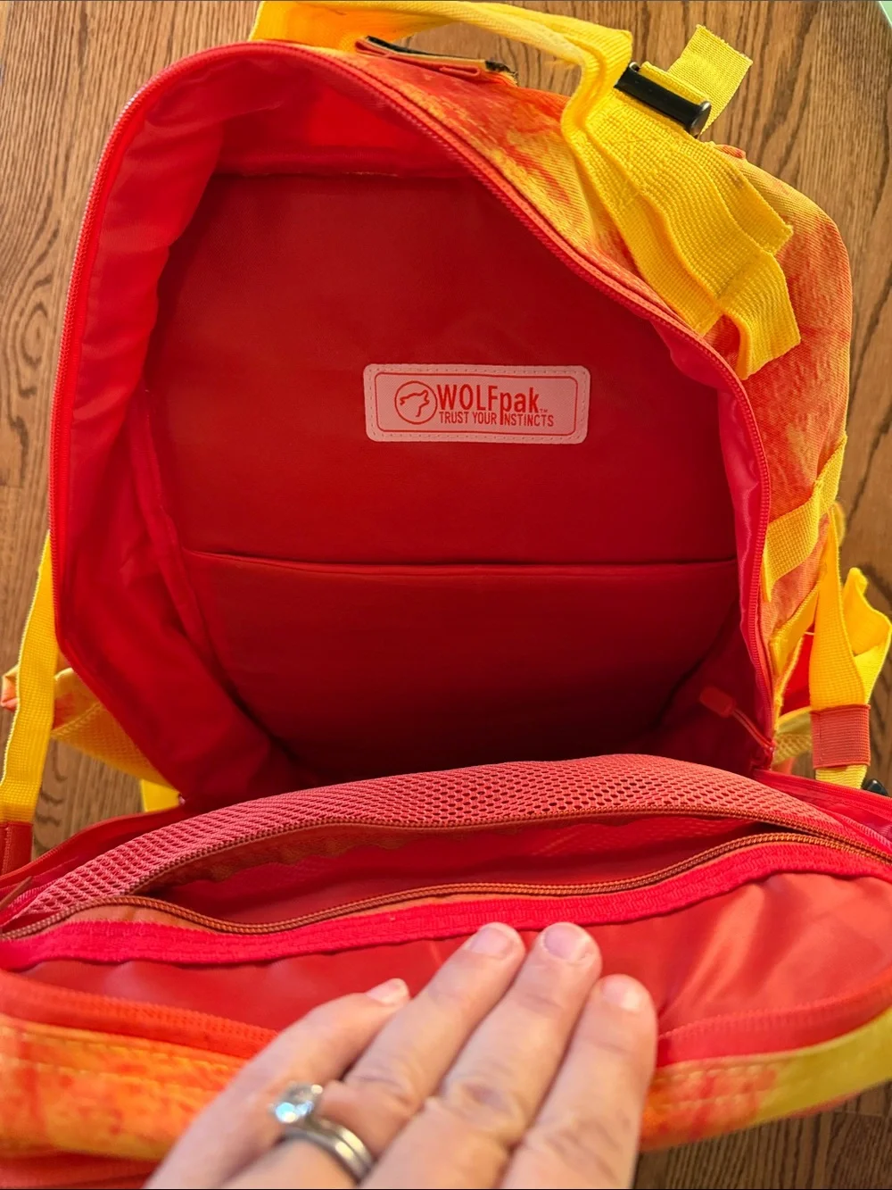 WOLFpak fire Yellow and Red Backpack